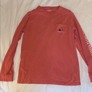 Vineyard Vines Salmon colored Long Sleeve Football Tee